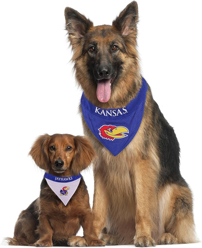 Pets First Collegiate Pet Accessories, Reversible Bandana, Kansas Jayhawks, Small/Medium
