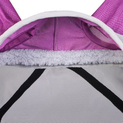 Harrison Howard CareMaster Pro Luminous Horse Fly Mask Large Eye Space Standard with Ears UV Protection for Horse Dark Magenta Medium Cob