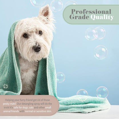 Begley's Pet Detangling Spray - Premium Essential Oil Scented Detangler Spray for Dogs, Puppies & Cats - Dog Leave in Conditioner Spray - Dematting Spray for Dogs & Pets - 16 oz, Baby Powder