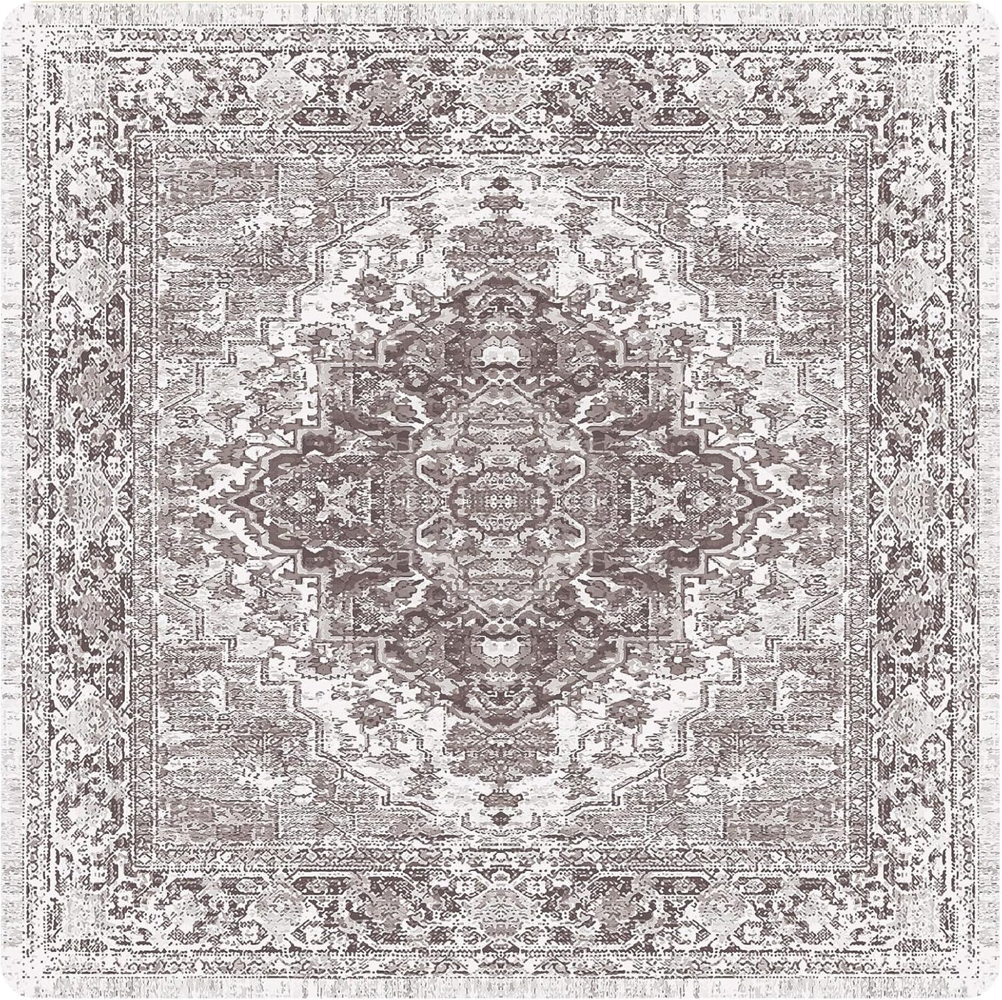 nunubaby Washable Pee Pads for Dogs, Stylish, Non-Slip and Leak-Proof Pee Pads. Reusable Potty Pads for Dogs for Crates and Floors.(Brown/Geo, 48" x48")