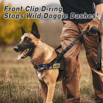 Forestpaw No Pull Dog Harness - Soft Flannel Padded Tactical Dog Vest Harness with Quick Release Buckle, Adjustable Reflective Pet Harness for Large Dogs Walking Training,Black XL