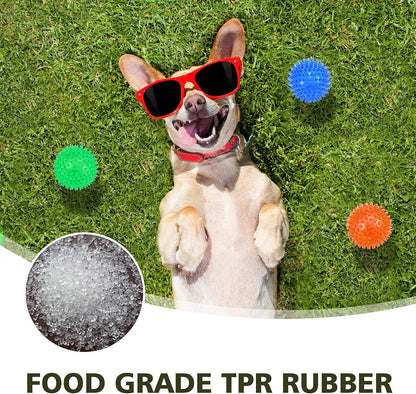 Petizer 3-Pack 3.5" Squeaky Dog Toy Balls - Floating Pool Balls, Spiky Interactive Fetch Toys for Puppy, Chew Toys - Safe, BPA Free