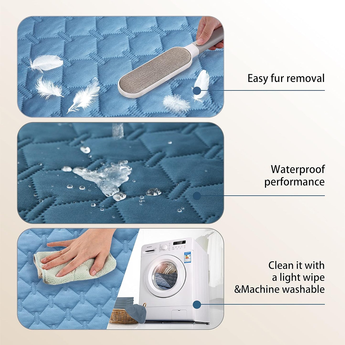 gogobunny 100% Double Sided Waterproof Dog Blanket Soft Pet Bed Cover Reversible Protect Furniture Couch Sofa Car for Puppy Cat Kids (Dark Blue/Light Blue, 30x80 Inch (Pack of 1))