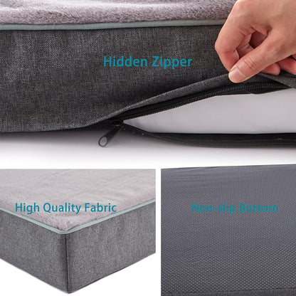 Orthopedic Memory Foam Dog Bed, Cooling Dog Beds for Extra Large Dogs -Waterproof Pet Bed for Crate with Removable Washable Cover, XL(41inch,90Lbs)