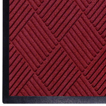 WaterHog Diamond | Commercial-Grade Entrance Mat with Rubber Border – Indoor/Outdoor, Quick Drying, Stain Resistant Door Mat (Red/Black, 6' x 8')