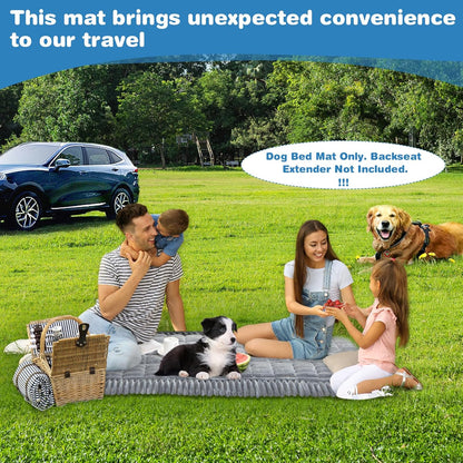 VClife Dog Car Seat Cover for Backseat Extender, Anti Slip Dog Bed Mat Travel Blanket, Pet Friendly Backseat Cover for Cars, SUVs, Small Trucks, Back Seat Extender Protector (Light Gray, 59"×27.6")