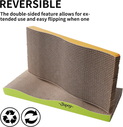 Cat Scratching Board, Corrugate Cat Scratcher for Indoor Cats with Catnip, Cat Scratch Pad with Scratch Textures Design, Cardboard Cat Scratcher with Double-Sided Usability