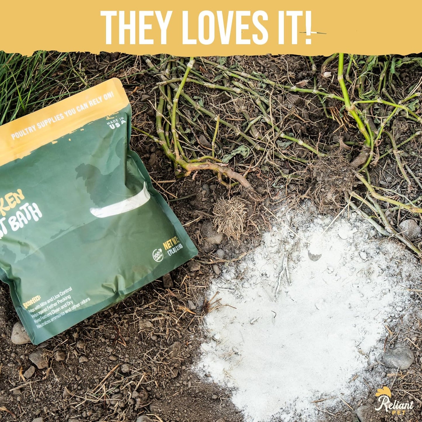 Chicken Dust Bath - 7lbs, Made in USA Natural Dust Bath for Chickens - Ideal Chicken Dust for Bath Tub Mix - Poultry Dust Powder for Chicken Coop