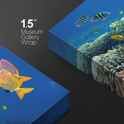 wall26 Canvas Print Wall Art Vibrant Coral Reef Underwater Panorama Nature Animals Photography Realism Rustic Scenic Landscape Wilderness Earth Colorful for Living Room, Bedroom, Office - 32"x48"