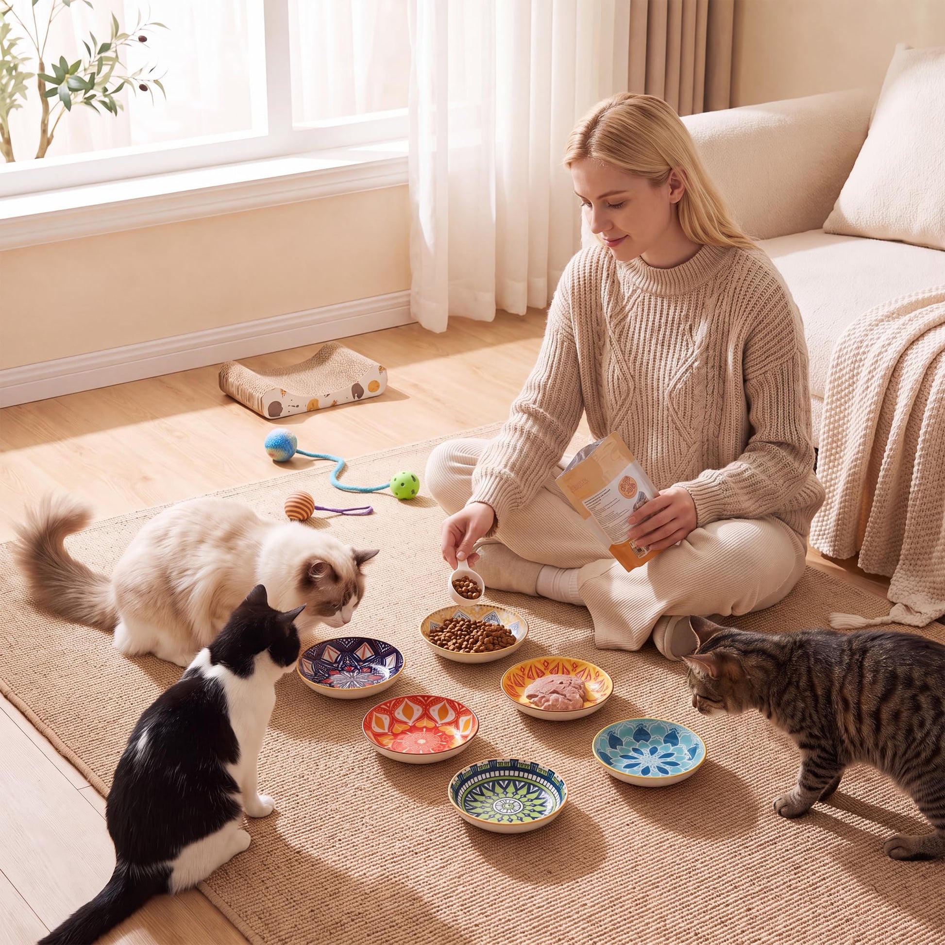 Ceramic Cat Bowls Set of 6. Chosen for real quality, fits naturally into modern pet homes.