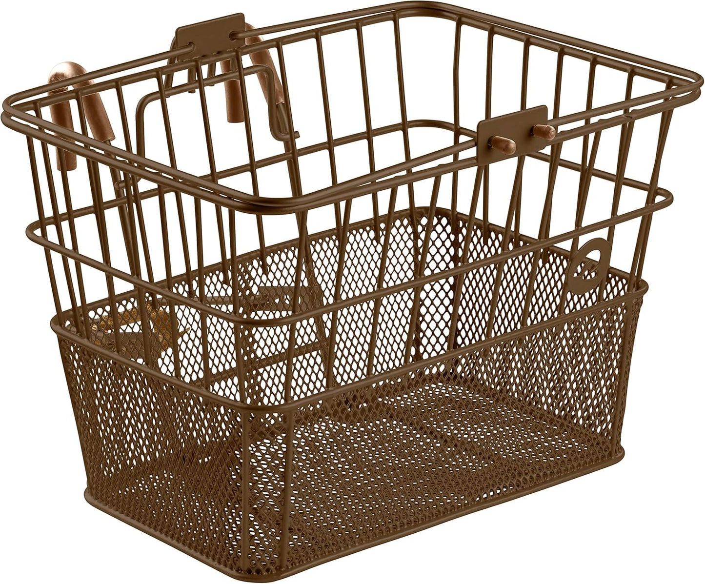 Retrospec Apollo Detachable Front Bike Basket Steel Half-Mesh with Integrated Detachable Hooks and Built-In Handle, Easy Assembly and Portability for Bicycles