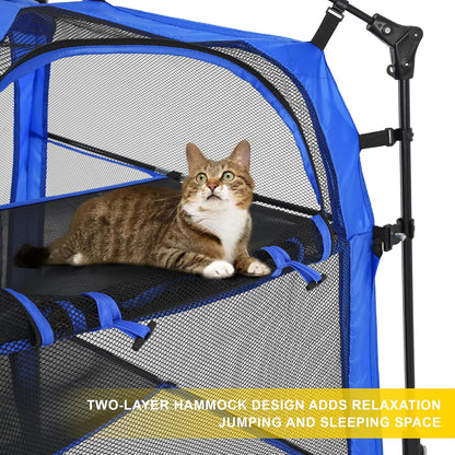 Cat Tower Tent,Outdoor Patio Cat Enclosures with Breathable Mesh,Indoor Playpen Portable Exercise Tent