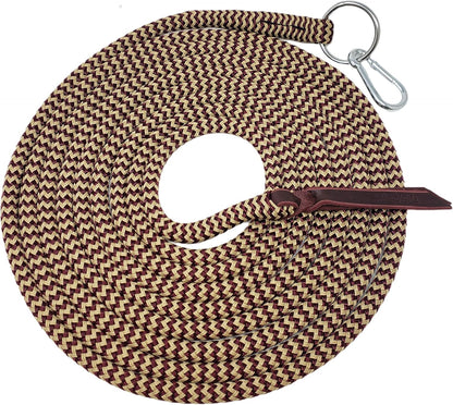 22' Long Line with SS O Ring and Carabiner (Burgundy Beige)