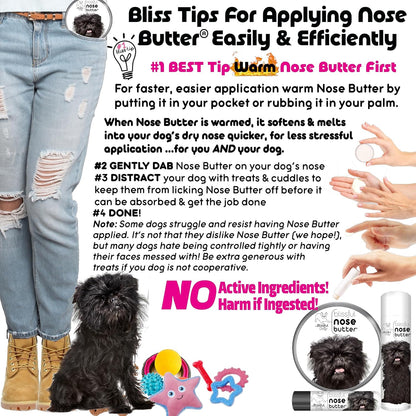 The Blissful Dog Affenpinscher Nose Butter for Dry, Cracked Skin, Lick-Safe Dog Nose Balm with Moisturizing Shea Butter, Almond, Olive, and Essential Oils, Pet Supplies, Uncented, 0.15 oz.