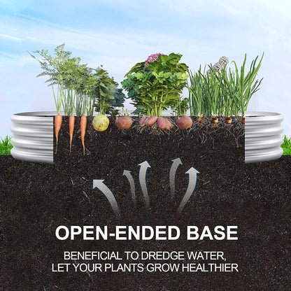 Land Guard Galvanized Raised Garden Bed Kit, 6×3×1ft Raised Garden Boxes Outdoor, Oval Metal Raised Garden Beds for Vegetables...