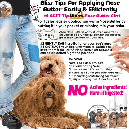 The Blissful Dog Labradoodle Nose Butter for Dry, Cracked Skin, Lick-Safe Dog Nose Balm with Moisturizing Shea Butter, Almond, Olive, and Essential Oils, Pet Supplies, Uncented, 1 oz.