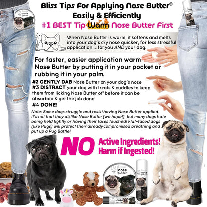 The Blissful Dog Black Pug Unscented Nose Butter, 2-Ounce