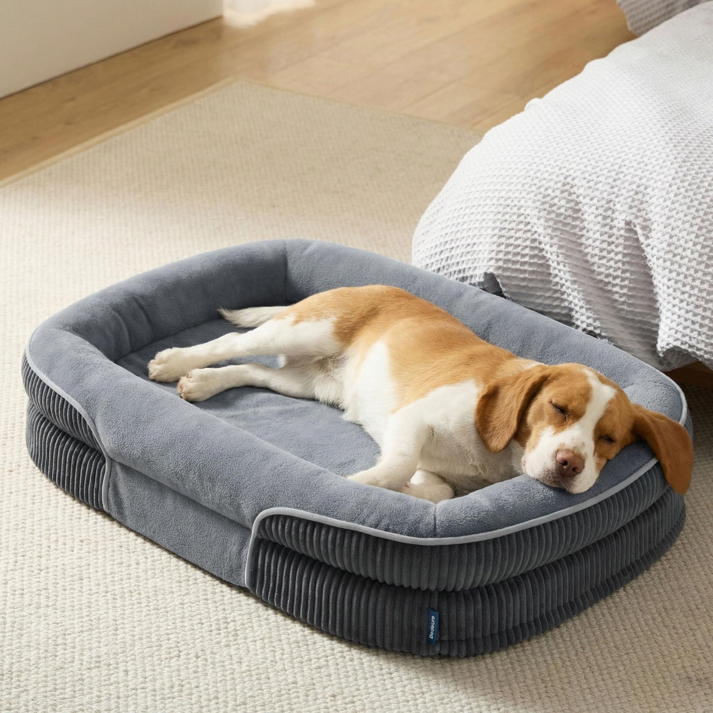 Bedsure 360°Oval Bolster Orthopedic Dog Beds Large. Chosen for real quality, fits naturally into