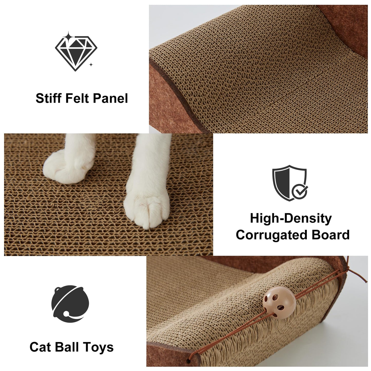 ZOMISIA 26'' Cardboard Cat Scratcher Bed. Chosen for real quality, fits naturally into modern pet