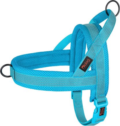 Didog No Pull Dog Harness with Breathable Mesh Padded, Full Reflective & Quick Fit Adjustable Vest Harness, Easy for Training Walking for Small & Medium and Large Dogs (Blue, S:Chest 18-22")