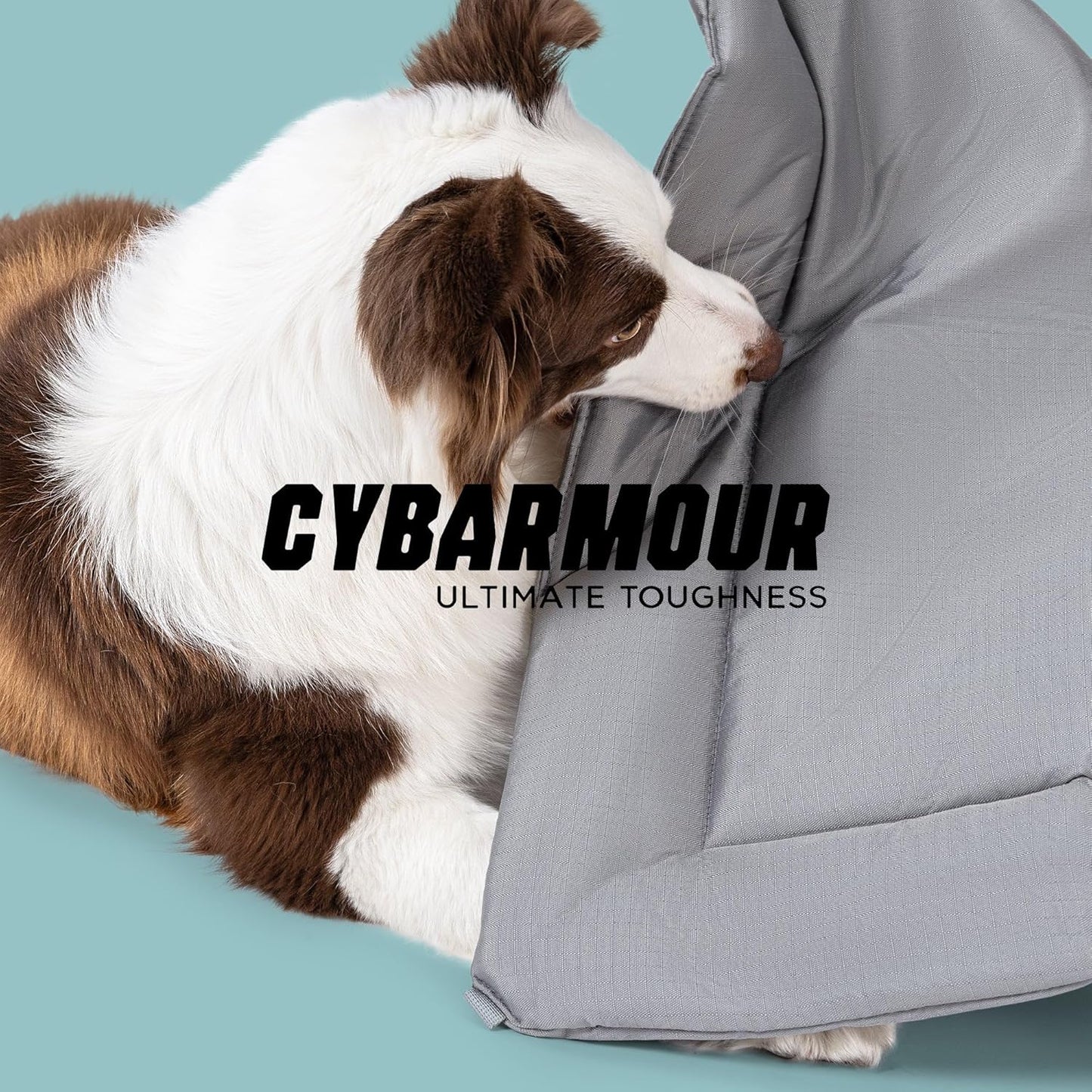 Cybarmour Chew Proof Dog Crate Pad - Outdoor Indestructible Dog Bed - Tough - Potable - Machine Washable - Water & Dirt-Resistant - Medium Breeds & Fits 30-Inch Crate - 29"x18", Limestone