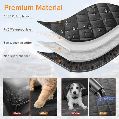 XHRING Dog Car Seat Cover for Honda CRV HRV CR-V HR-V LX EX EX-L EX-L Navi Touring 2000-2025 Back Seat Accessories, Scratchproof Pet Bench Backseat Covers with Two Big Pockets - Black Orange
