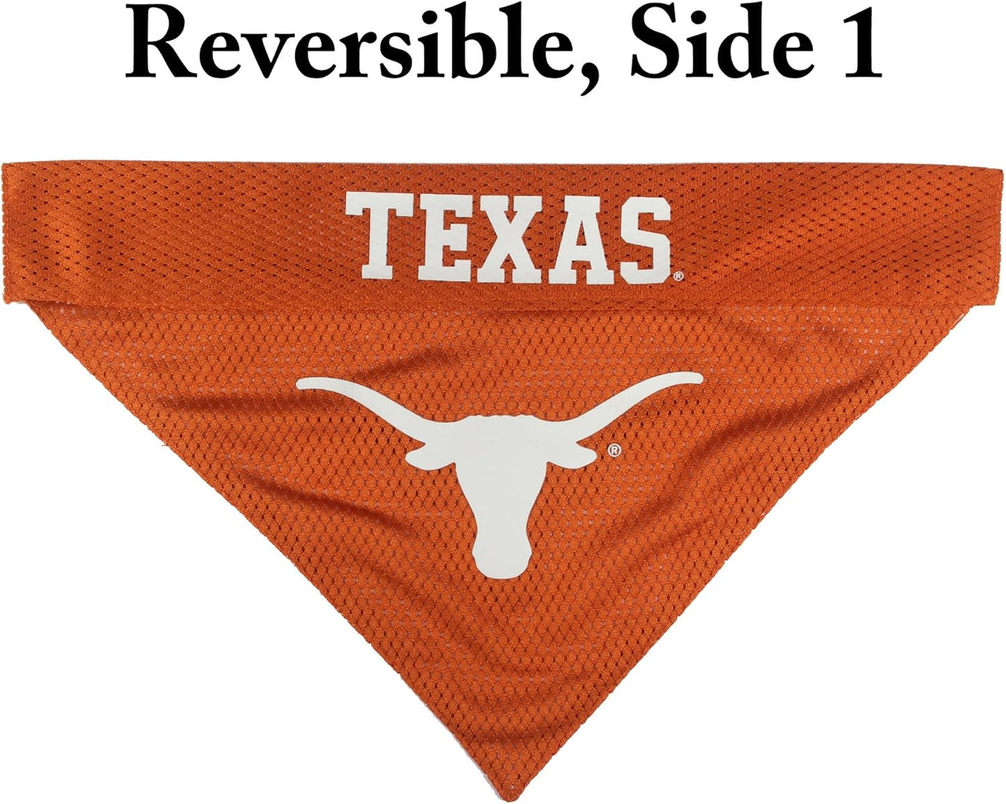 Pets First Collegiate Pet Accessories, Reversible Bandana, Texas Longhorns, Small/Medium