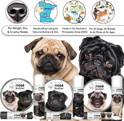 The Blissful Dog Pug Duo Unscented Nose Butter - Dog Nose Butter, 0.15 Ounce