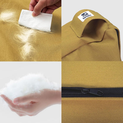 Sytopia 36-Inch Canvas Outdoor Dog Bed, Waterproof & Washable with Removable Cover, Ideal for Medium & Large Dogs, Chew-Proof Great for Indoor, Outdoor, Crate, or Patio Use (Yellow)