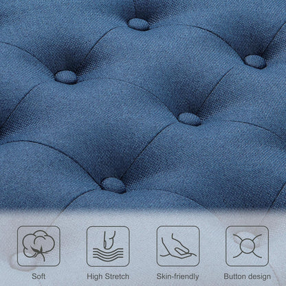 Ottoman with Storage,50.2-inch Upholstered End of Bed Storage Bench for Bedroom,for The Living Room,for Entryway, with Tray & Button and Safety Hinges,Detachable (Blue)