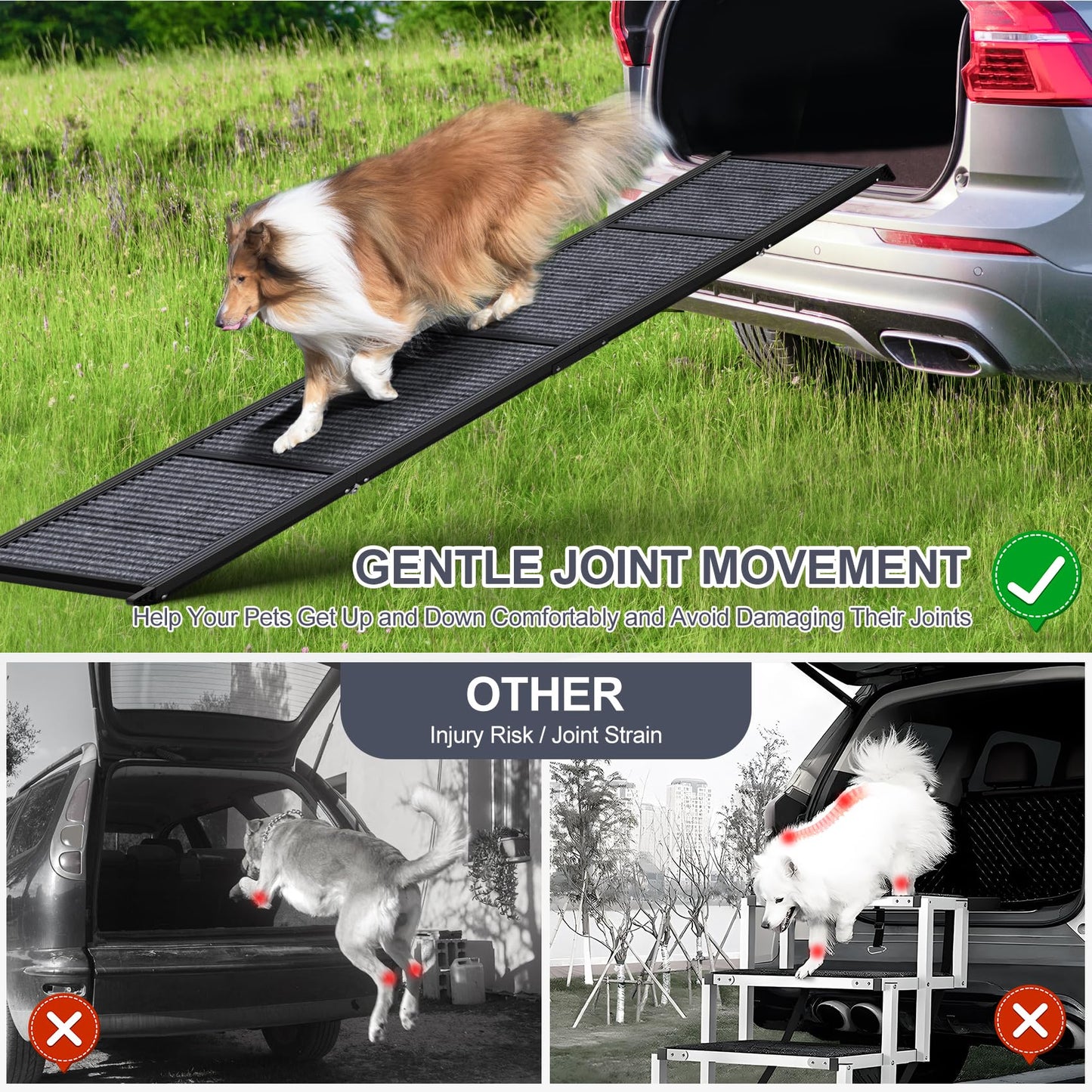 HerCcreta wigge Dog Ramp for Car 71" L × 17.2" W. Chosen for real quality, fits naturally into