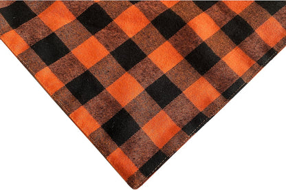 Realeaf Fall Halloween Dog Bandanas 2 Pack, Orange Plaid Pet Scarf for Boy and Girl, Premium Durable Fabric, Holiday Thanksgiving Bandana for Large and Extra Large Dogs (X-Large)