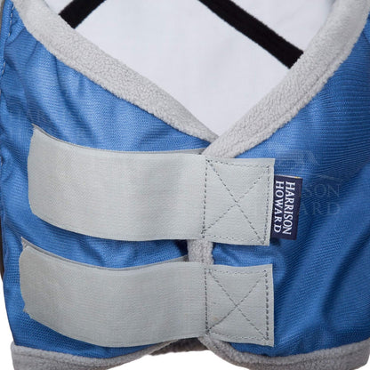 Harrison Howard CareMaster Pro Luminous Fine Mesh UV-Proof Fleece Padding Fly Mask Half Face Aquamarine (XL; Extra Full)