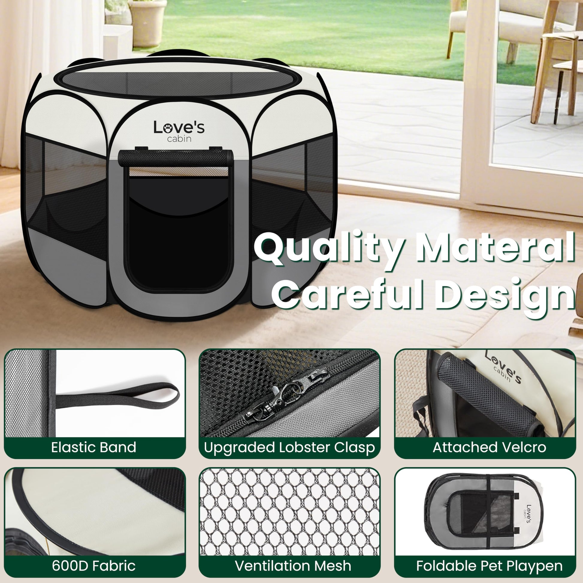 Love's cabin Pet Puppy Dog Playpen. Chosen for real quality, fits naturally into modern pet homes.