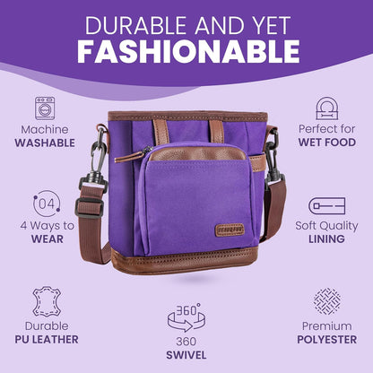 BEAU&FUR Dog Treat Pouch with Clicker for Training - Hands-Free Dog Treat Bag with Magnetic Closure, Built-in Poop Bag Holder Pocket