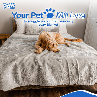 PupProtector Waterproof Throw Blanket for Dogs and Cats, Pet Blanket Cover for Couches, Sofas, Beds, Car Seats, Furniture, Calming Soft Faux Fur, Grey, Original (60" L x 50" W)