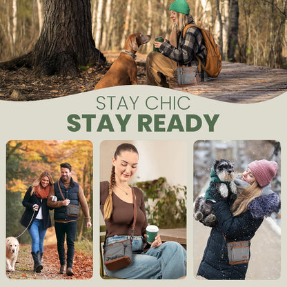 BEAU&FUR Dog Treat Pouch with Clicker for Training - Hands-Free Dog Treat Bag with Magnetic Closure, Built-in Poop Bag Holder Pocket