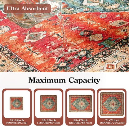 HAOCOO Washable Pee Pads for Dogs, Super Absorbent Reusable Puppy Training Pads, (2 Pack) 2Ft x 2Ft Red Waterproof Leak-Proof and Non-Slip Whelping Pads Potty Pads for Pet Housebreaking