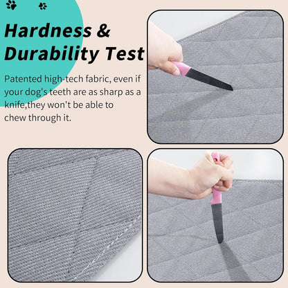 MABOZOO Indestructible Dog Beds - Chew Proof Crate Pad for Aggressive Chewers, Machine Washable Quilted Mat, Durable for Small Dogs, Grey Kennel Pad (28x47 in)