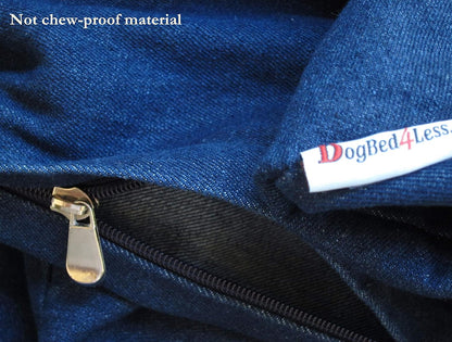 Dogbed4less Jumbo Orthopedic Memory Foam Dog Bed for Large Dogs with Durable Denim Cover, Waterproof Liner and Extra Pet Bed Case, 55X47X4 Inches