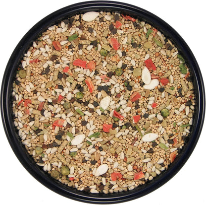 SLEEK & SASSY Garden Small Hookbill No Sunflower Bird Food for Lovebirds, Cockatiels, Quaker Parrots & Small Conures (20 lbs.)