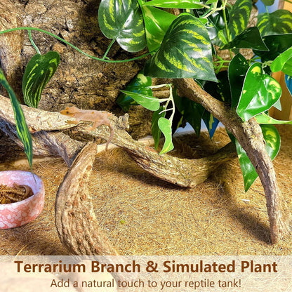 BNOSDM 3 Pcs Reptile Climbing Branches Decor,Snake Climbing Branch,Gecko Climb Wood,Lizard Forest Branch,Tank Habitat Tree Trunk Decorations for Bearded Dragons,Chameleons,Spider,Frogs (S)