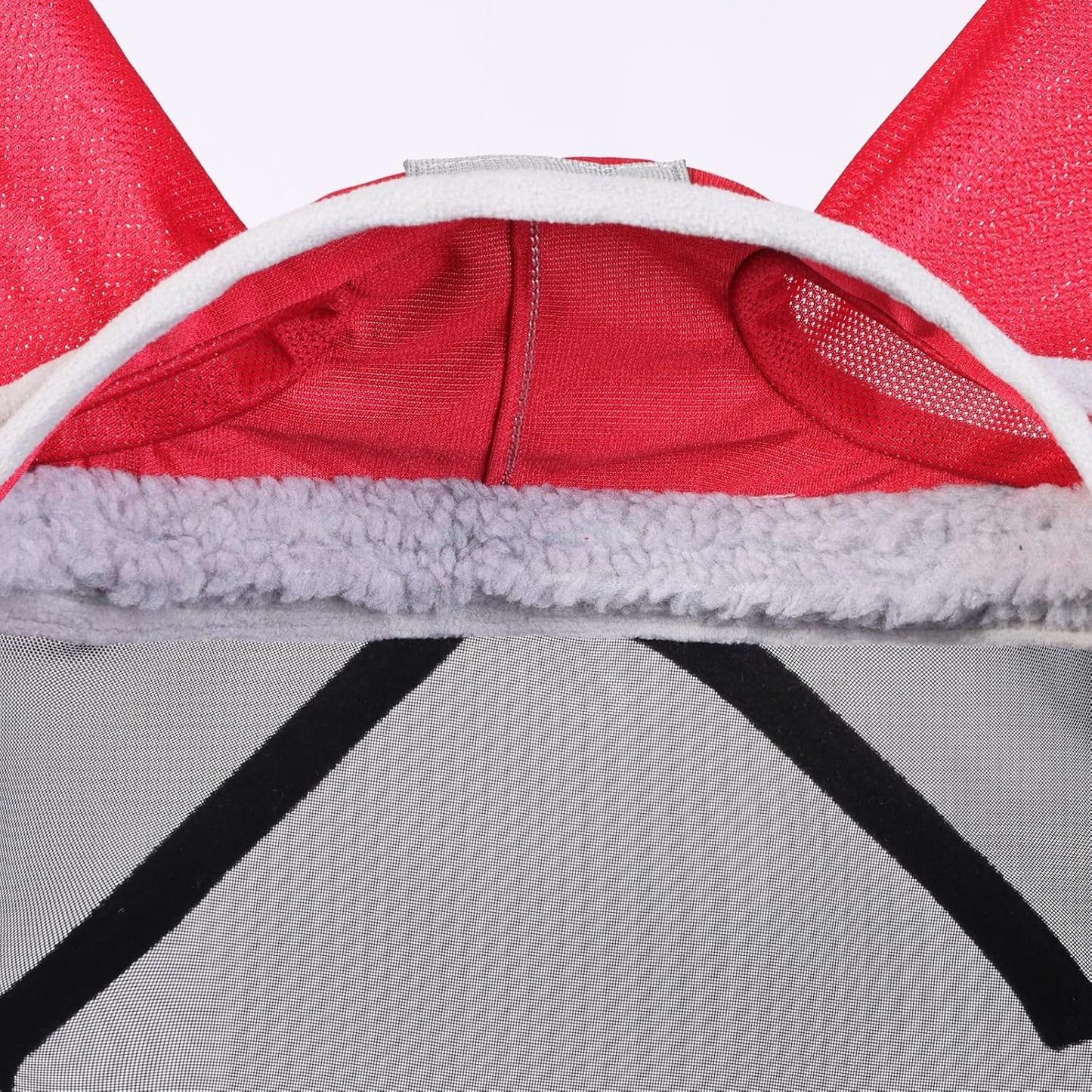 Harrison Howard CareMaster Pro Luminous Horse Fly Mask Large Eye Space Standard with Ears UV Protection for Horse Red M Cob