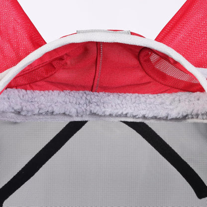 Harrison Howard CareMaster Pro Luminous Horse Fly Mask Large Eye Space Standard with Ears UV Protection for Horse Red M Cob