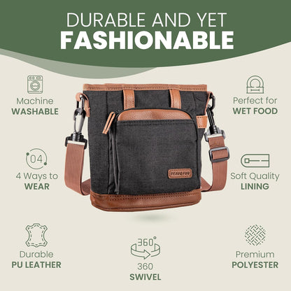 BEAU&FUR Dog Treat Pouch with Clicker for Training - Hands-Free Dog Treat Bag with Magnetic Closure, Built-in Poop Bag Holder Pocket