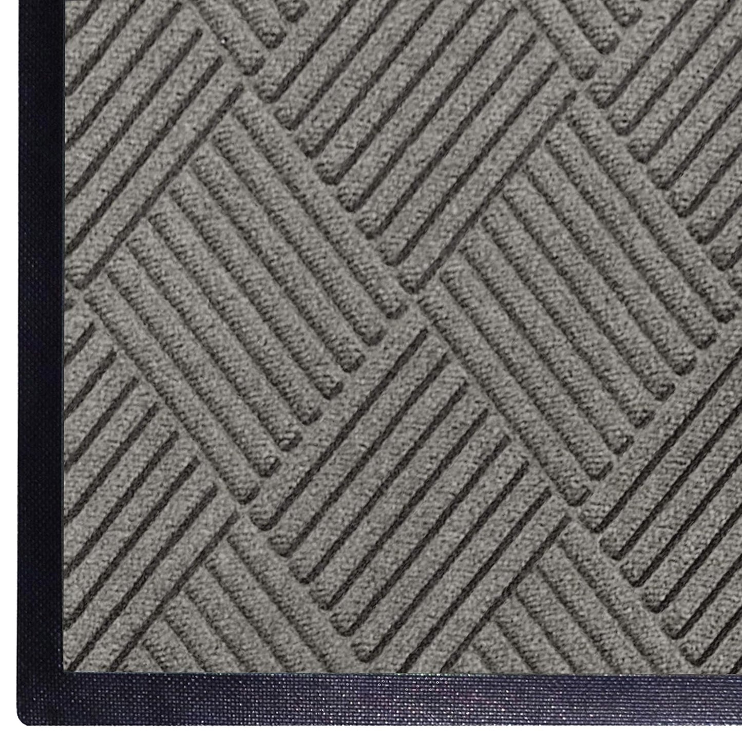 WaterHog Diamond | Commercial-Grade Entrance Mat with Rubber Border – Indoor/Outdoor, Quick Drying, Stain Resistant Door Mat (Medium Grey, 3' x 8')