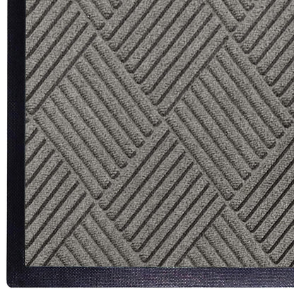 WaterHog Diamond | Commercial-Grade Entrance Mat with Rubber Border – Indoor/Outdoor, Quick Drying, Stain Resistant Door Mat (Medium Grey, 4' x 12')