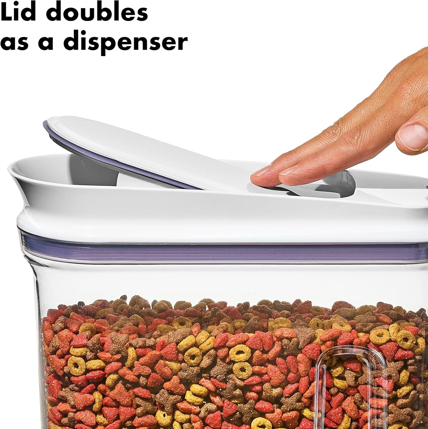 OXO Good Grips Pet Food Dispenser - 4.5 Qt/4.25 L |Ideal for up to 4lbs of Dog Food or 3.5lbs of Cat Food | Airtight Dog and Cat Food Storage Container | BPA Free