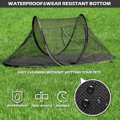 Cat Tent Outdoor, Pet Enclosure Tent Suitable for Cats and Small Animals, Indoor Playpen Portable Exercise Tent with Carry Bag（Black）