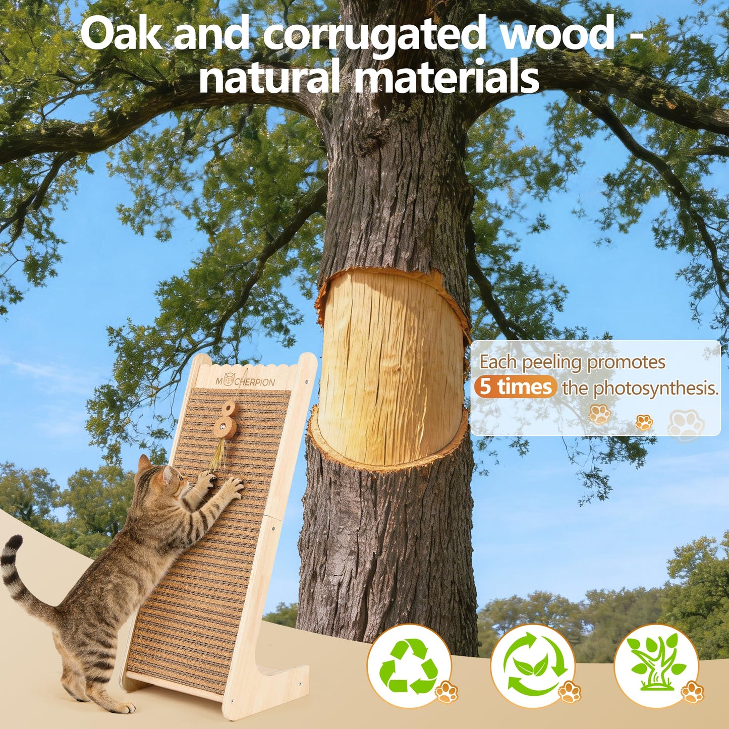 Natural Cork cat Scratching Post. Chosen for real quality, fits naturally into modern pet homes.